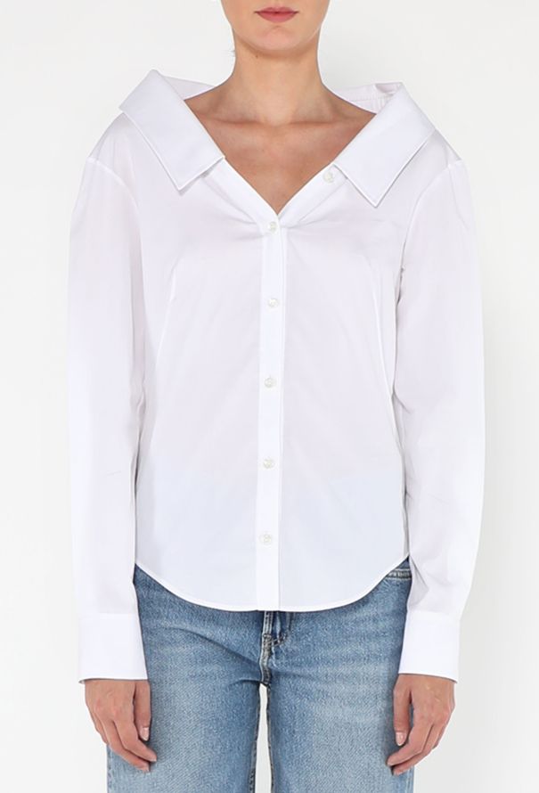 Alexander McQueen 2020 Poplin Boat-Neck Shirt - 1