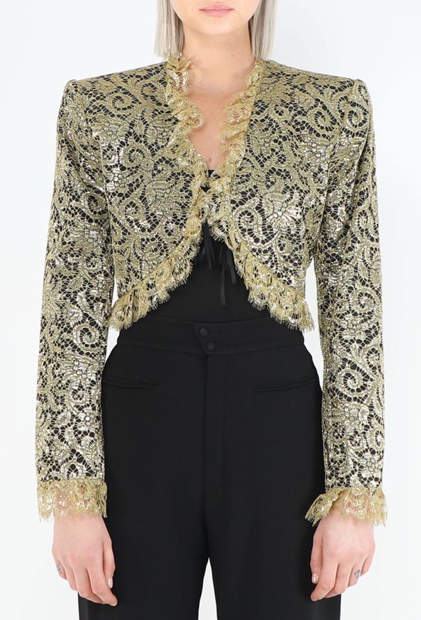 Saint Laurent STUNNING F/W 1987 Lace Ruffled Bolero - 3