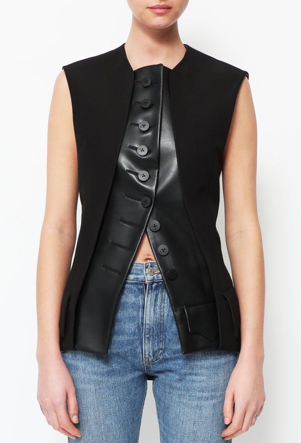 Cinched Leather Waistcoat, Authentic & Vintage