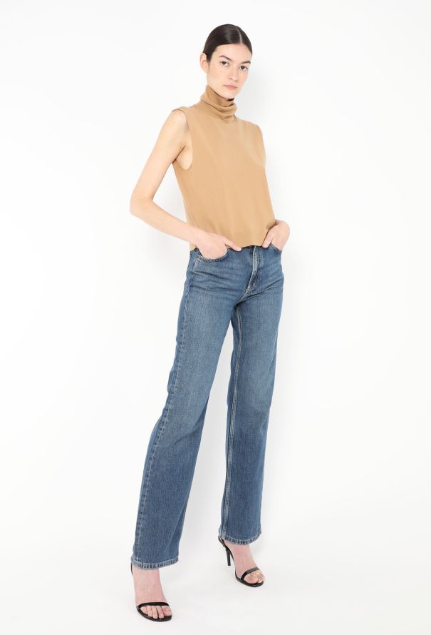 The Row 2022 Piita Turtleneck Vest Top Camel - 3