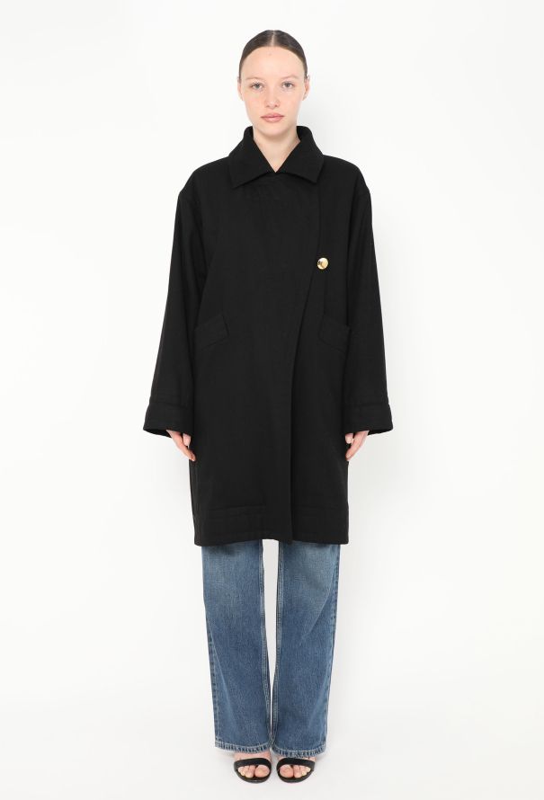 Saint Laurent Vintage Asymmetric Button Coat - 2