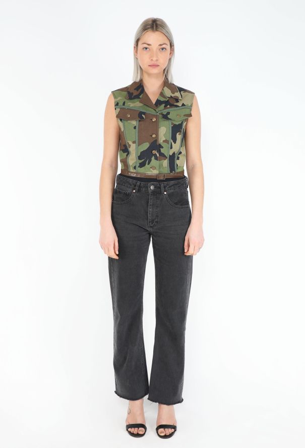 Dior Spring 2001 Camouflage Notched Vest - 3