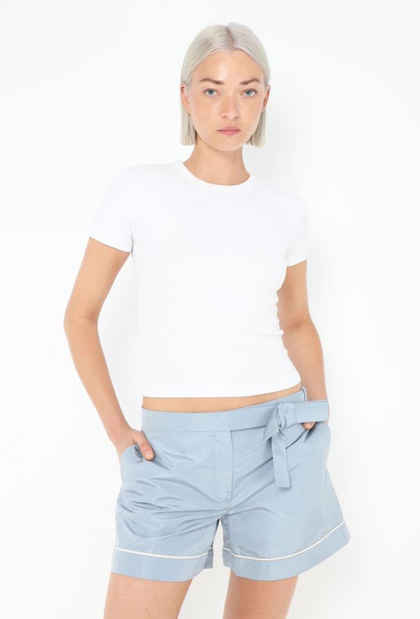 Prada Nylon Belted Bow Shorts - 3