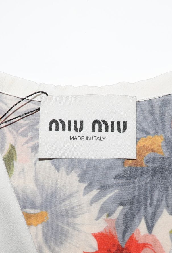 Miu Miu 2024 Pleated Floral Crêpe Dress - 6