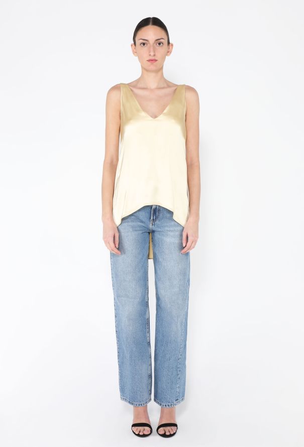 Céline Charmeuse V-Neck Top - 3