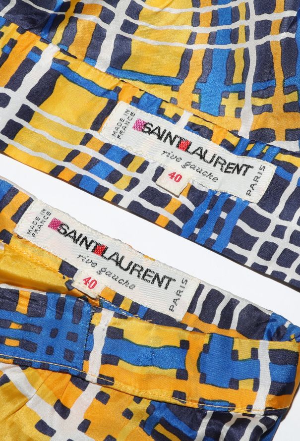 Saint Laurent Vintage Ruffled Plaid Halter Ensemble - 5