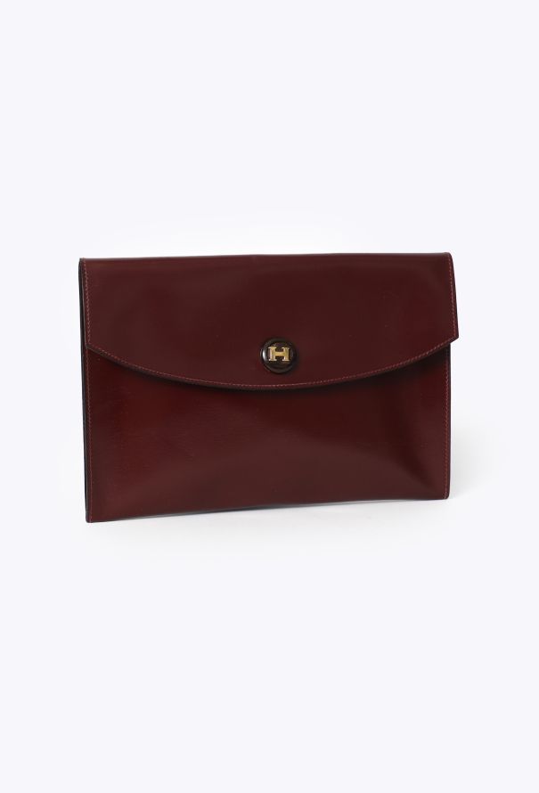 Hermès Vintage Burgundy Box Rio Clutch - 2