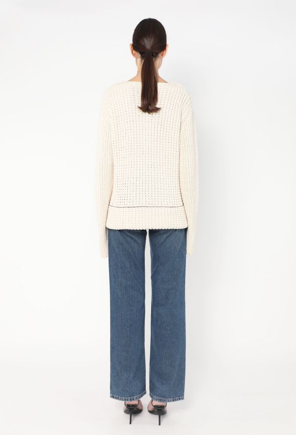 Céline Contrast Trim Knit Sweater - 4 Céline Contrast Trim Knit Sweater - 4