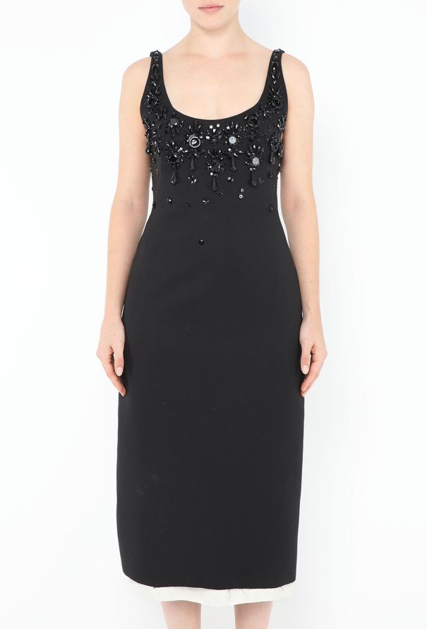 Miu Miu S/S 2022 Embellished Contrast Hem Dress - 3