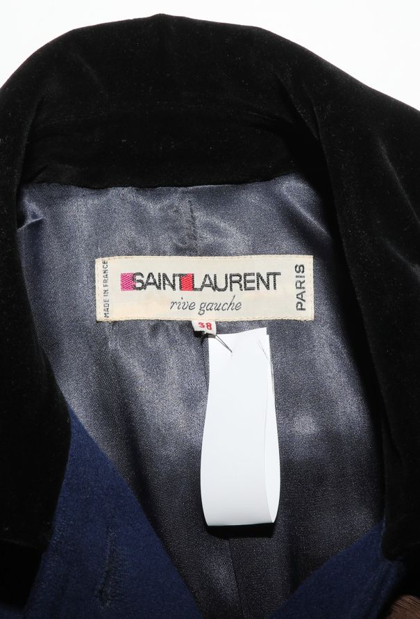 Saint Laurent Mid '70s Felted Velvet Trim Coat - 5