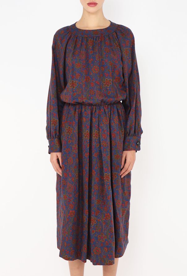 Saint Laurent F/W 1986 Floral Printed Dress - 4