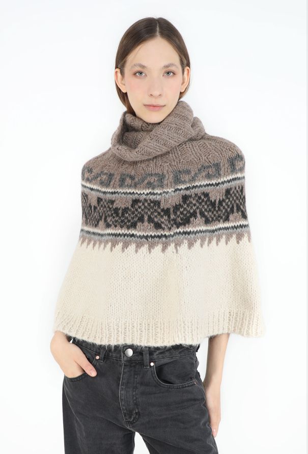 Hermès 2006 Alpaga Knit Poncho & Arm Warmers - 5