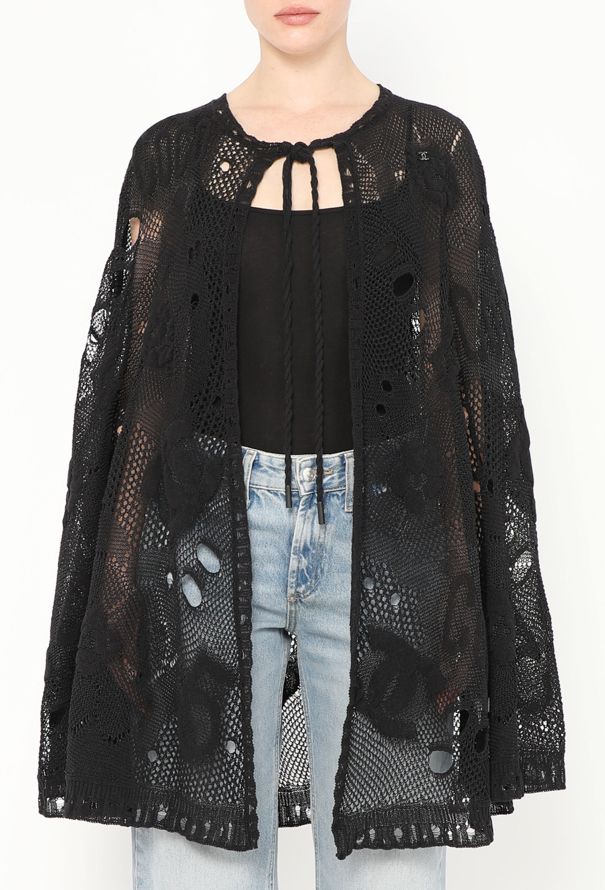Chanel Resort 2022 Distressed Knit Cape - 1