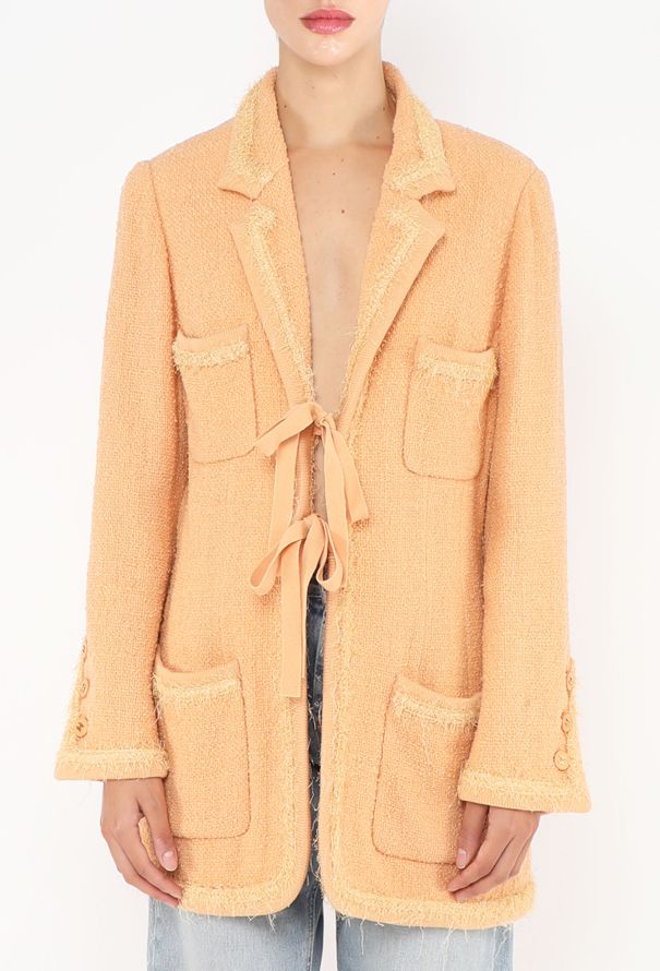 Chanel RARE F/W 1994 Bouclé Frayed Trim Jacket - 4