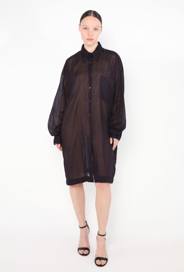 Dries Van Noten Oversized Voile Shirt Dress - 4