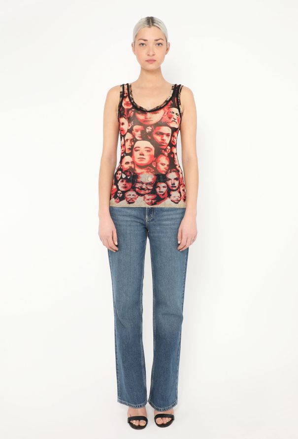 Rare F/W 1992 Mesh Face Print Top - Jean Paul Gaultier Rare F/W 1992 Mesh Face Print Top - Jean Paul Gaultier