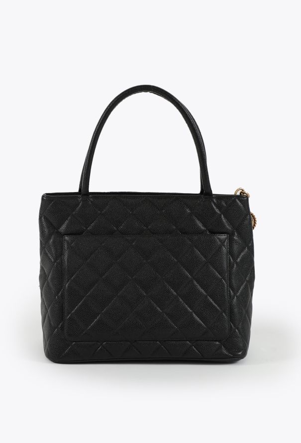 Chanel Vintage Caviar Medallion Tote Bag - 5