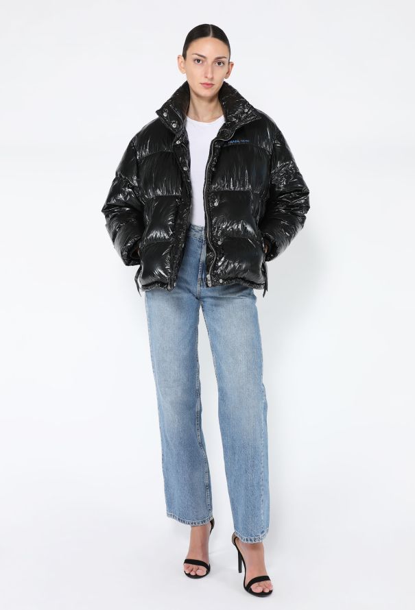 Prada 2018 Cropped Drawstring Nylon Down Jacket - 4