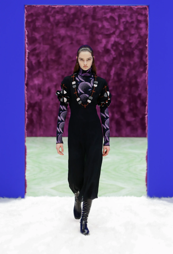 Prada F/W 2021 Geometric Knit Crêpe Dress - 2 Prada F/W 2021 Geometric Knit Crêpe Dress - 2
