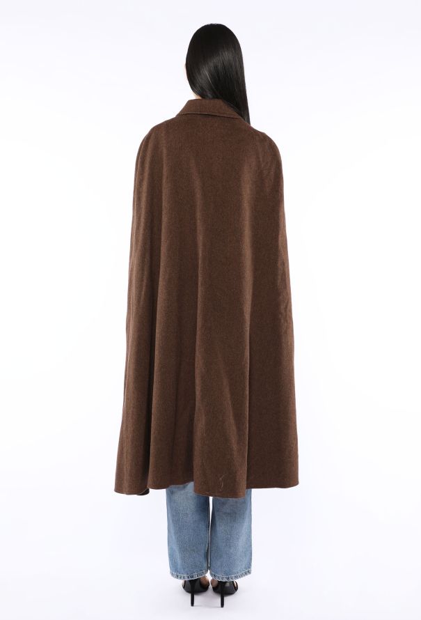Saint Laurent Woven Wool Twill Cape, 1970s - 6