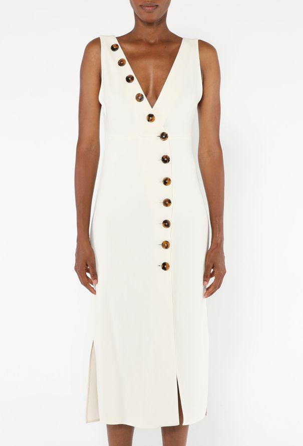 Khaite Crêpe Plunge V-Neck Dress - 3