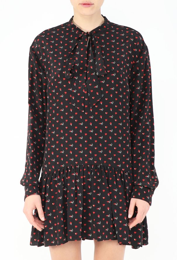 Saint Laurent Heart Print Lavallière Dress - 2