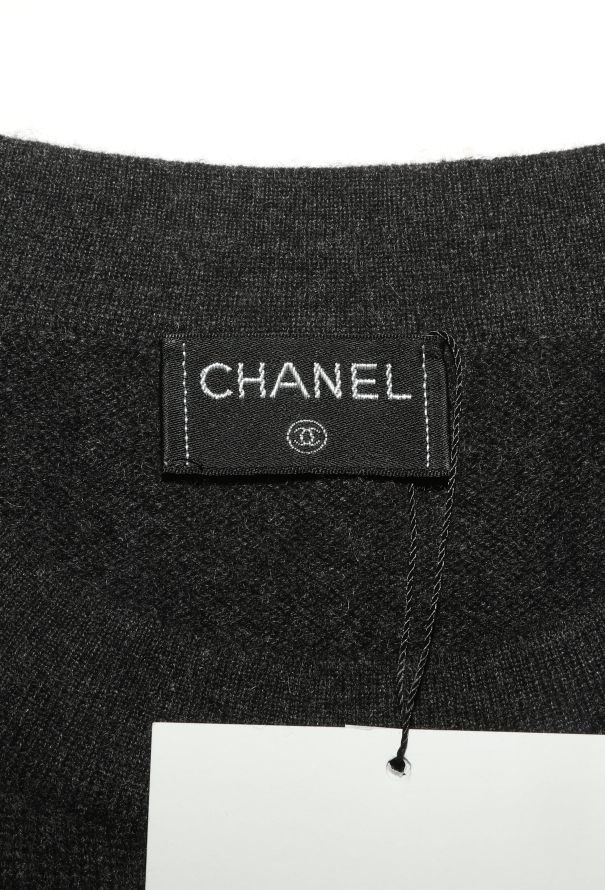 Chanel Anthracite Cashmere Knit Dress - 5