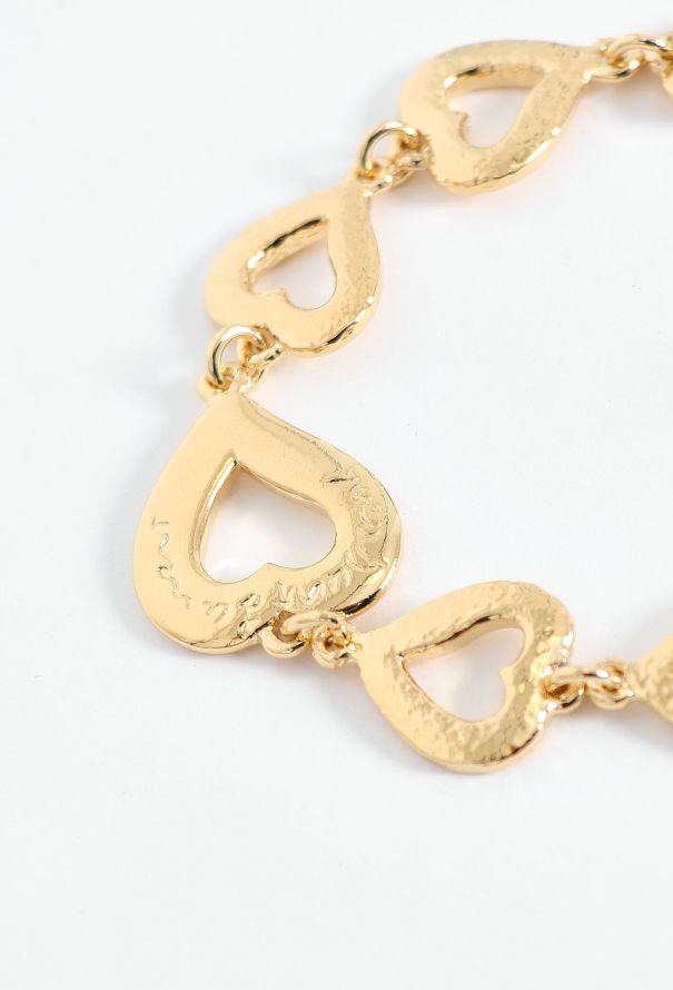 Saint Laurent 1993 Engraved Heart Charm Bracelet - 2 Saint Laurent 1993 Engraved Heart Charm Bracelet - 2