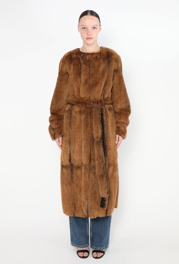 Céline F/W 2011 Belted Mink Fur Coat - 1