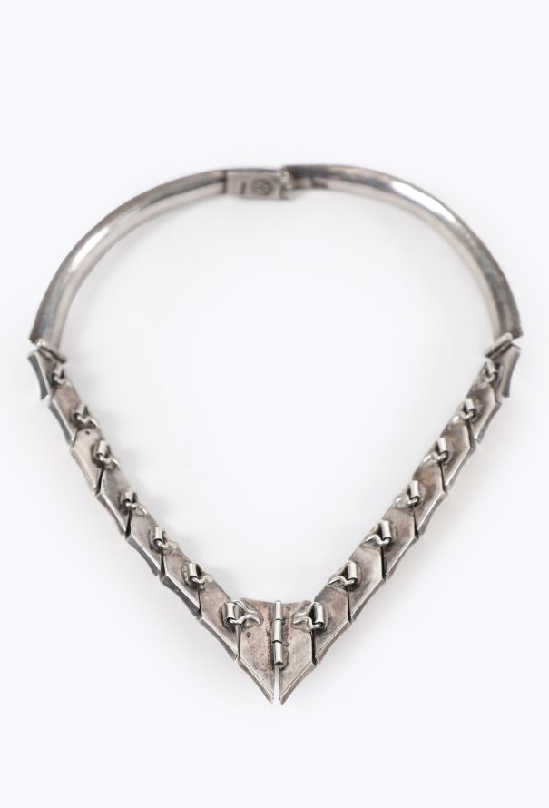 World Treasures Vintage Silver Modernist Choker Necklace - 4