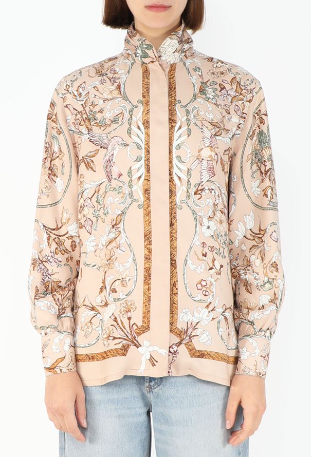 Hermès 1988 'Perles d'Orient et d'Occident' Silk Blouse - 1