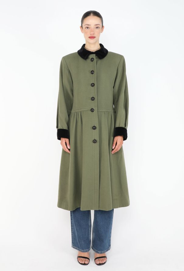 Saint Laurent Vintage Russian Velvet Trim Coat - 2