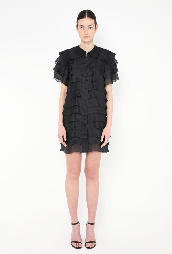 Christian Lacroix '90s Tiered Ruffle Silk Dress - 1