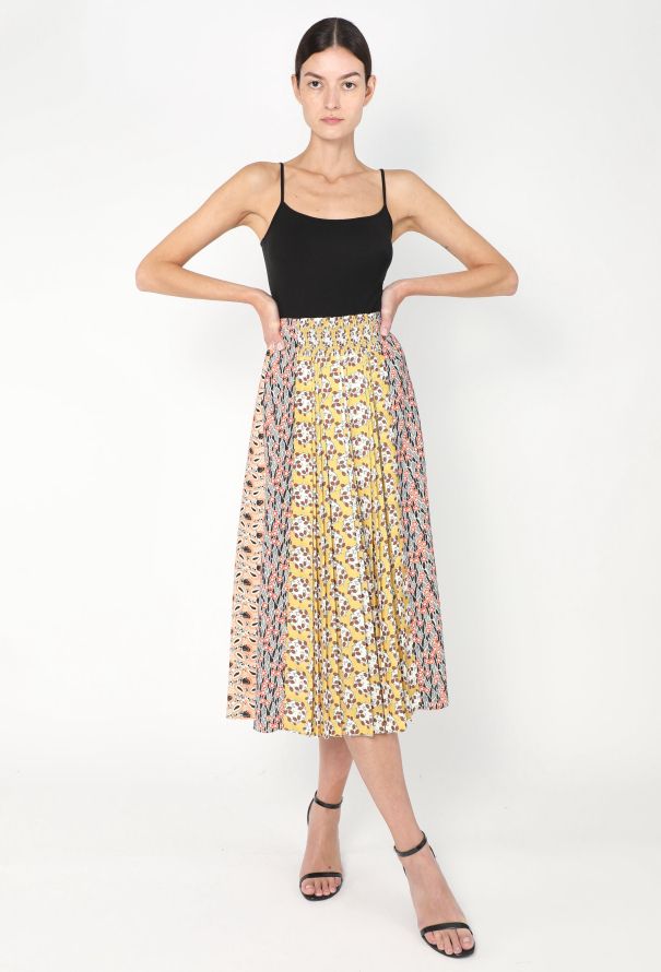 Resort 2020 Colorblock Floral Skirt Authentic Vintage ReSee