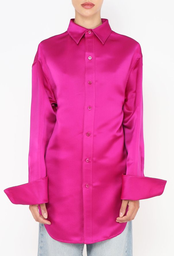 Balenciaga S/S 2019 Oversized Satin Shirt - 4