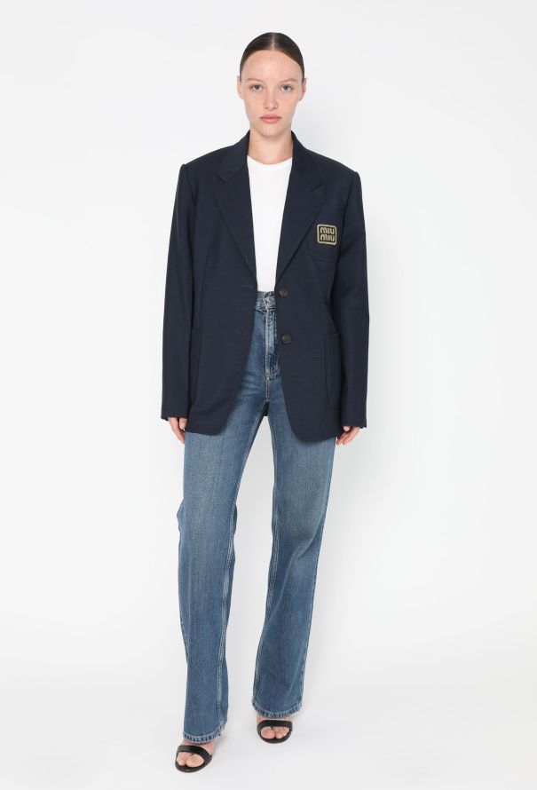 Miu Miu S/S 2024 Collegiate Logo Blazer - 1