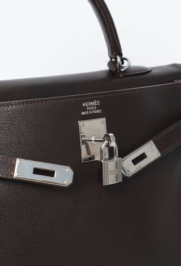 Hermès Evergrain Ébène Kelly Retourné 35 - 14