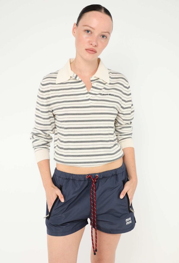 Miu Miu 2024 Nylon Drawstring Shorts - 1