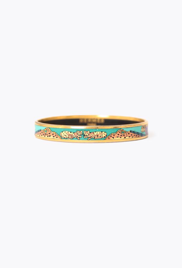 Hermès '90s 'Les Léopards' Enamel Bracelet - 1