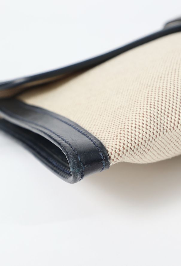 Hermès Vintage Toile H & Navy Box Jige Clutch - 8