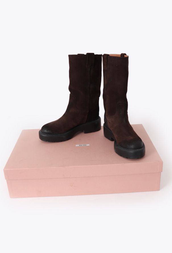 Miu Miu 2022 Suede Moto Boots - 3