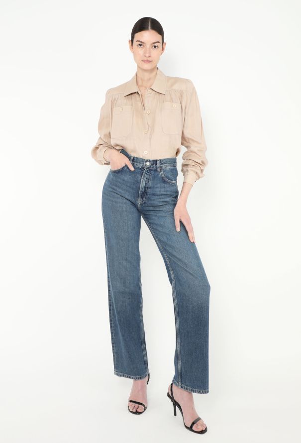 Valentino Vintage Ruched Linen Blouse - 1