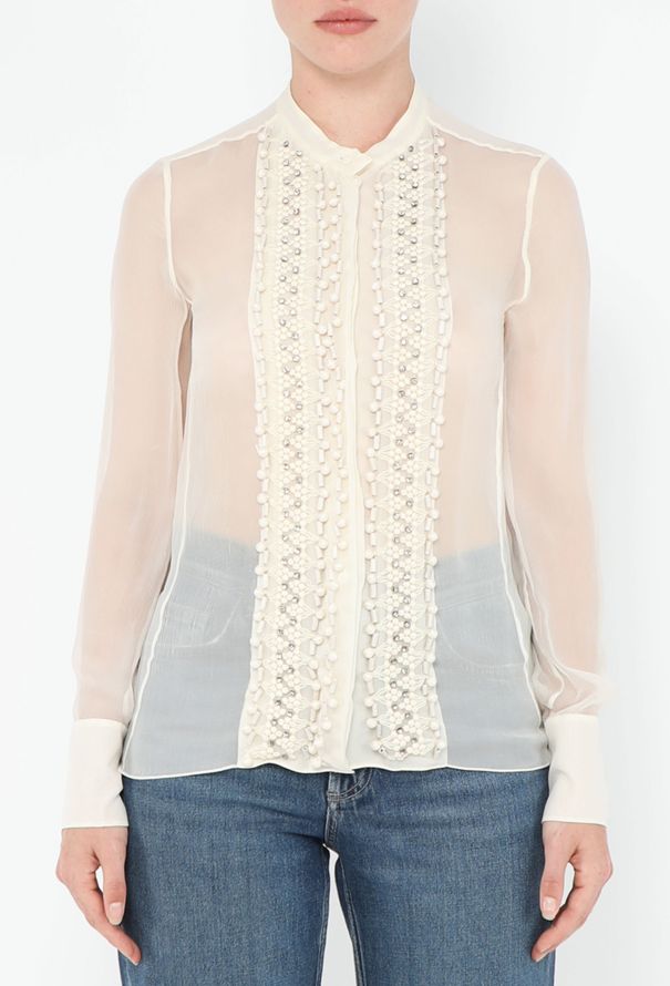 Chloé Georgette Embroidered Blouse - 1