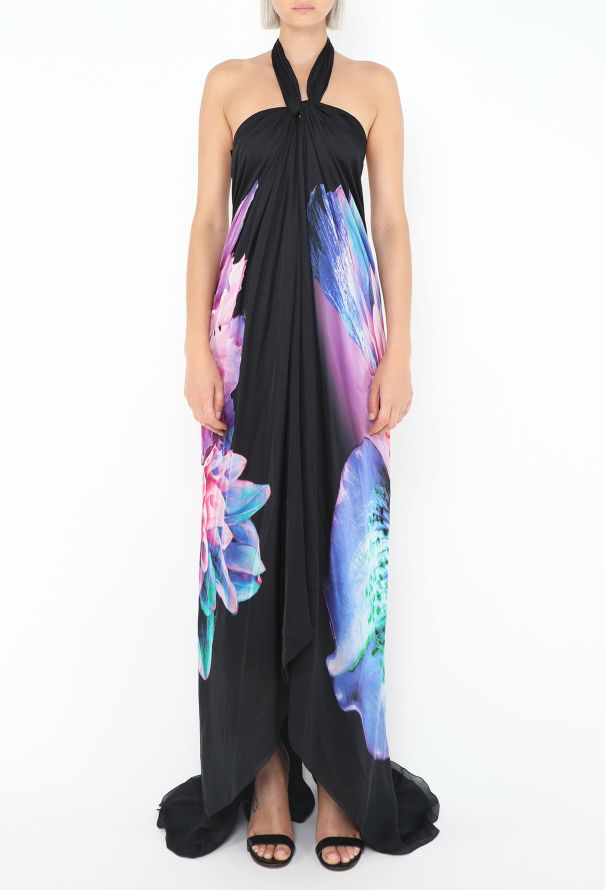 Roberto Cavalli Cascading Floral Silk Gown - 4