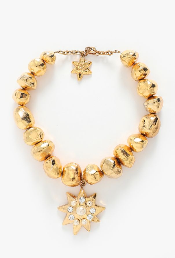Christian Lacroix Vintage Hammered Strass Star Necklace - 1