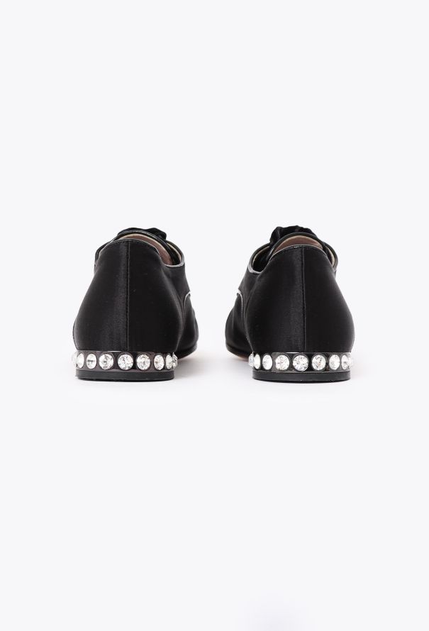 Miu Miu Embellished Satin Derbies - 4
