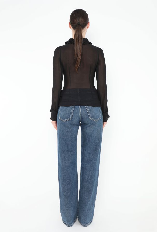 Prada Early 2000s Cinched Ruffle Blouse - 3