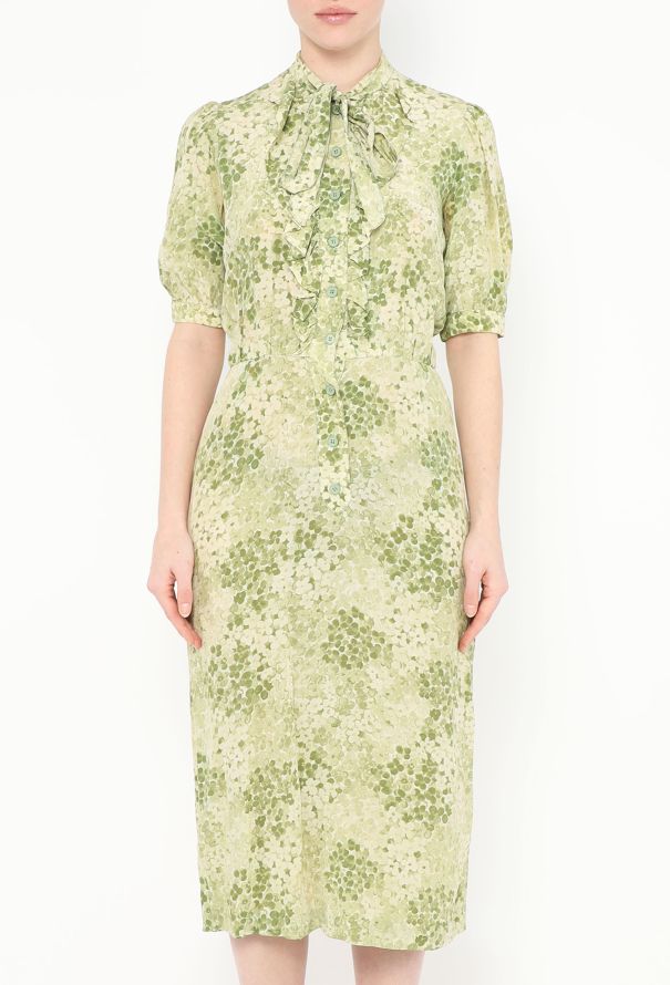 Saint Laurent 1975 Printed Silk Lavallière Dress - 2