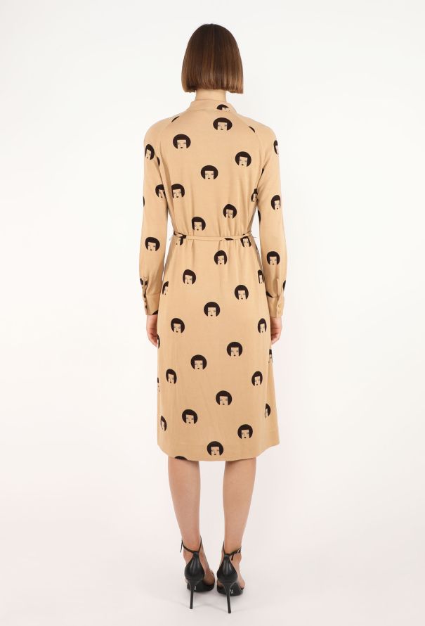 Lanvin Printed Jersey Belted Dress, 1970s - 5