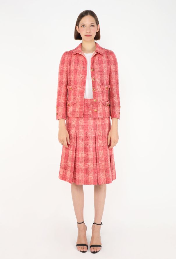 Chanel HAUTE COUTURE S/S 1976 Pleated Tweed Ensemble - 1